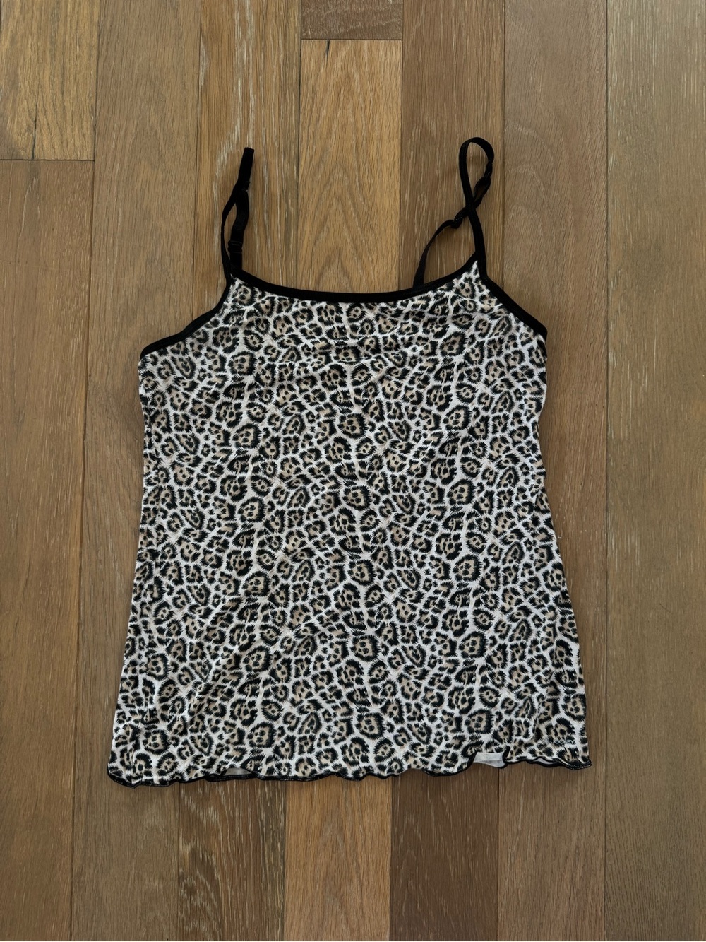Jockey y2k Leopard Print Camisole - Black and Cream